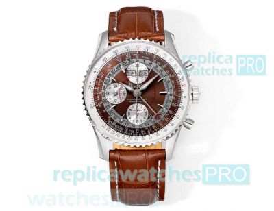 BLS Factory Breitling Montbrillant Datora 43mm Automatic Brown Dial Watch Best Replica